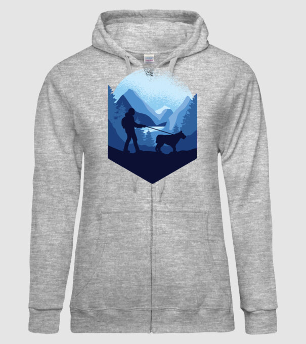 Excursie cu Câine model gri pe tricou
