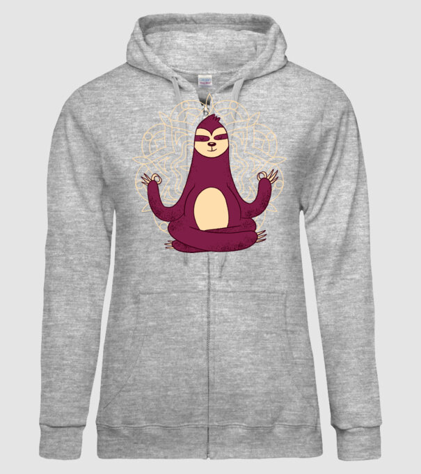 Leneș Meditație Yoga model gri pe tricou