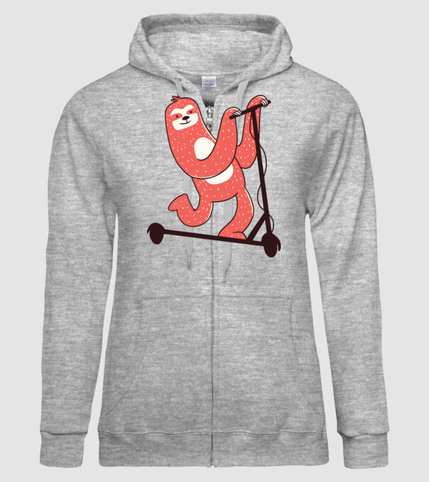 Leneș pe trotinetă model gri pe tricou