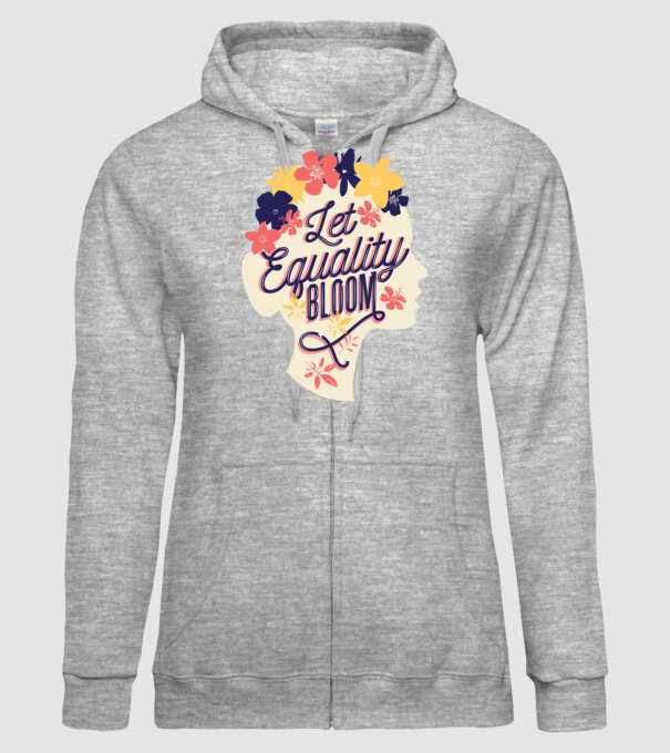 Let Equality Bloom Ziua Femeii model gri pe tricou