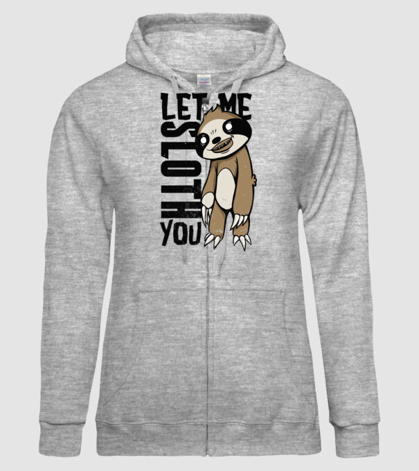 Let me Sloth You Leneș model gri pe tricou