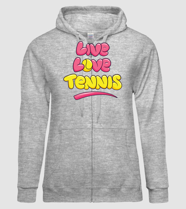 Live Love Tennis model gri pe tricou