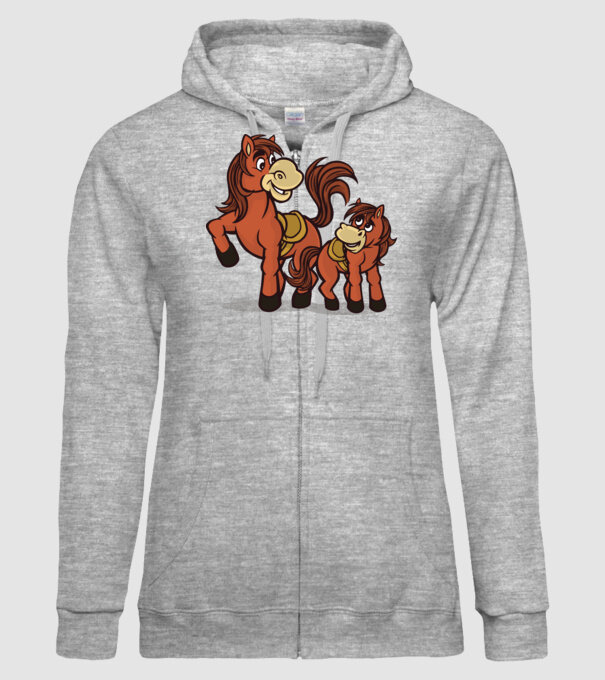 Cal cu mânz model gri pe tricou