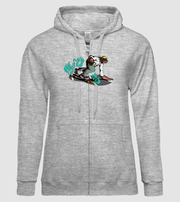 Longboard model gri pe tricou