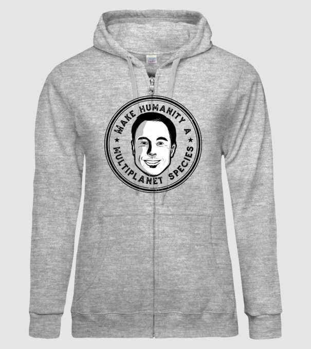 Make humanity a Multiplanet species Elon Musk model gri pe tricou