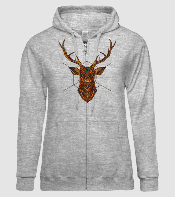 Mandala Cerb model gri pe tricou