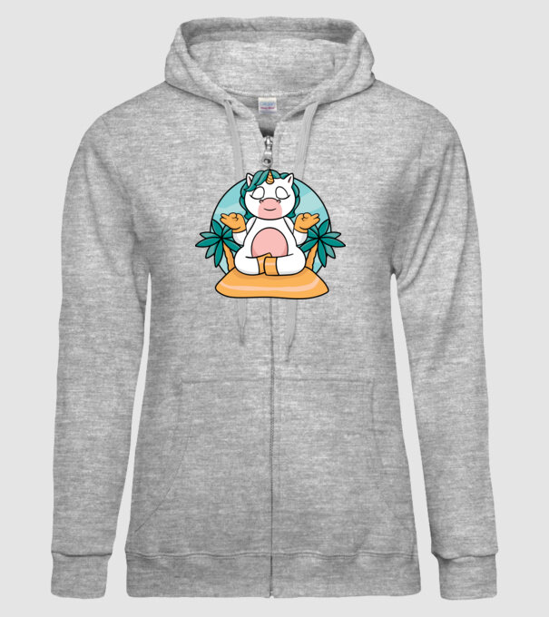 Unicornul meditator model gri pe tricou