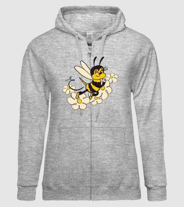 Albină Floare model gri pe tricou