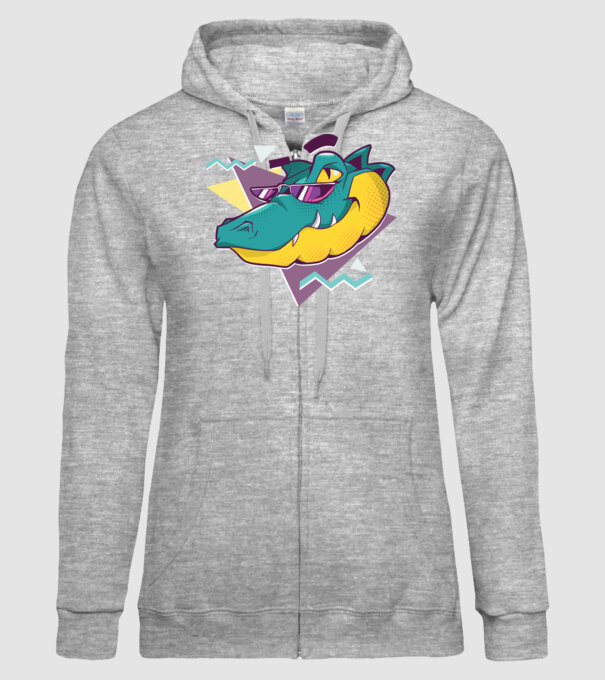 Aligator cool model gri pe tricou