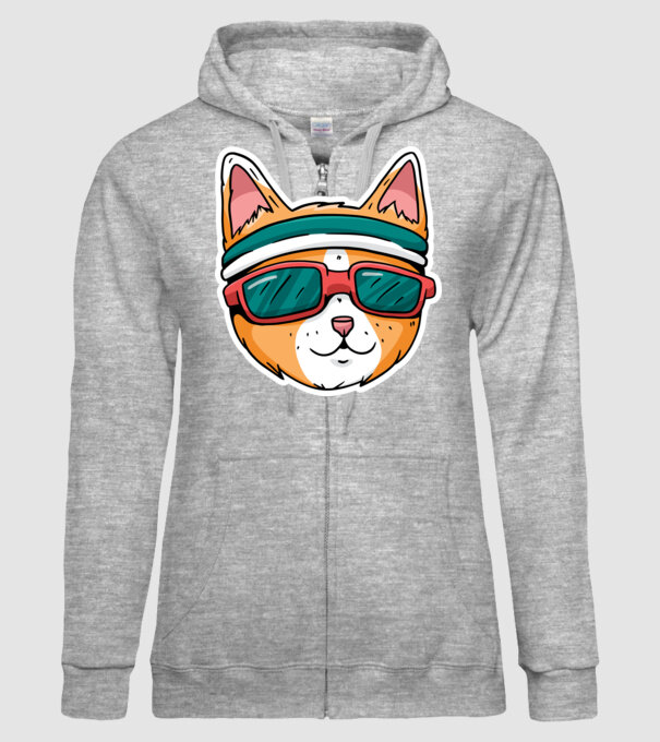 Pisică Cool model gri pe tricou