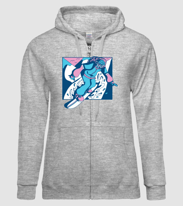 Snowboarder cool model gri pe tricou