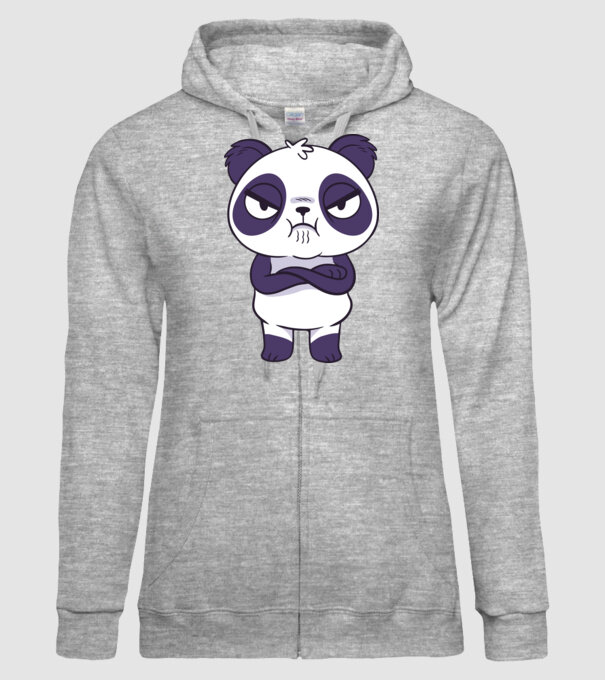 Panda furios model gri pe tricou