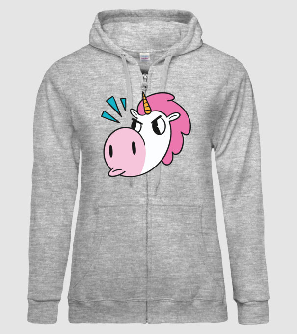 Unicorn supărat model gri pe tricou