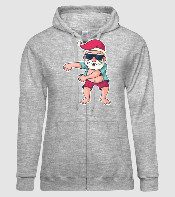 Moș Crăciun dans Floss DAB model gri pe tricou