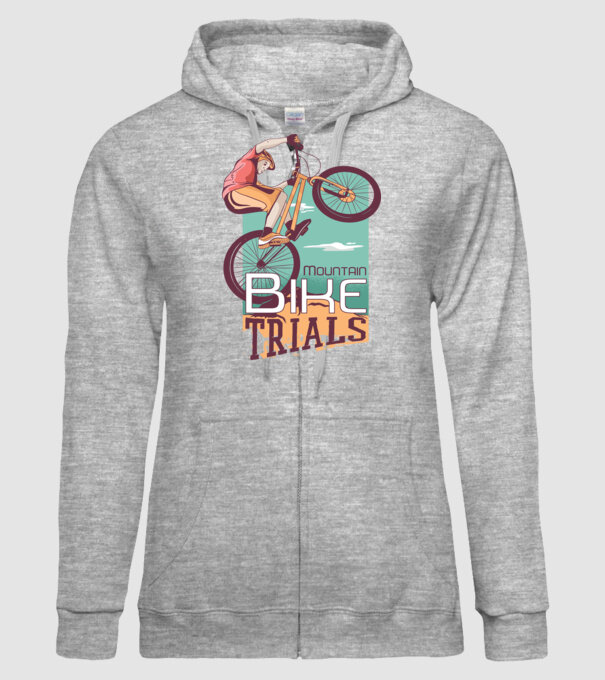 Truc Mountainbike model gri pe tricou
