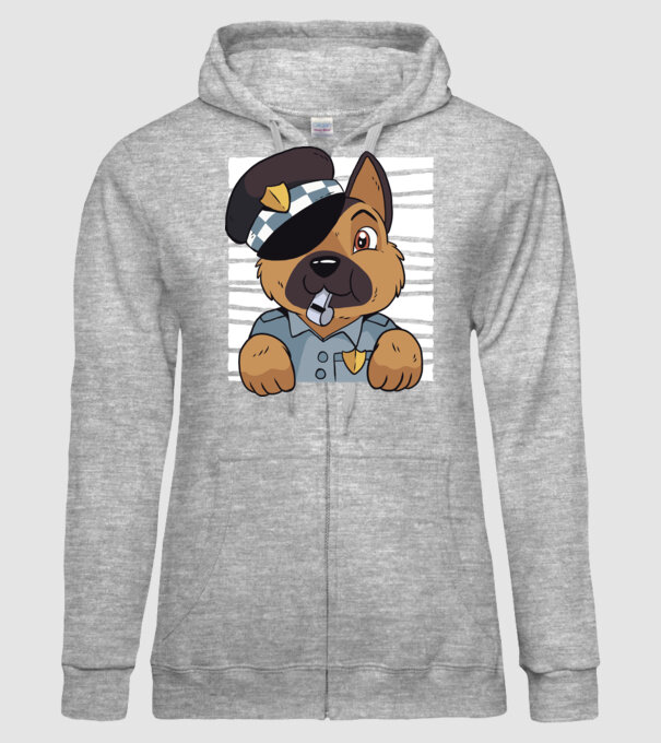 Ciobănesc german câine de poliție model gri pe tricou