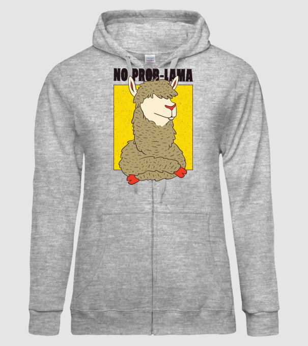No Prob LLama - Lama model gri pe tricou