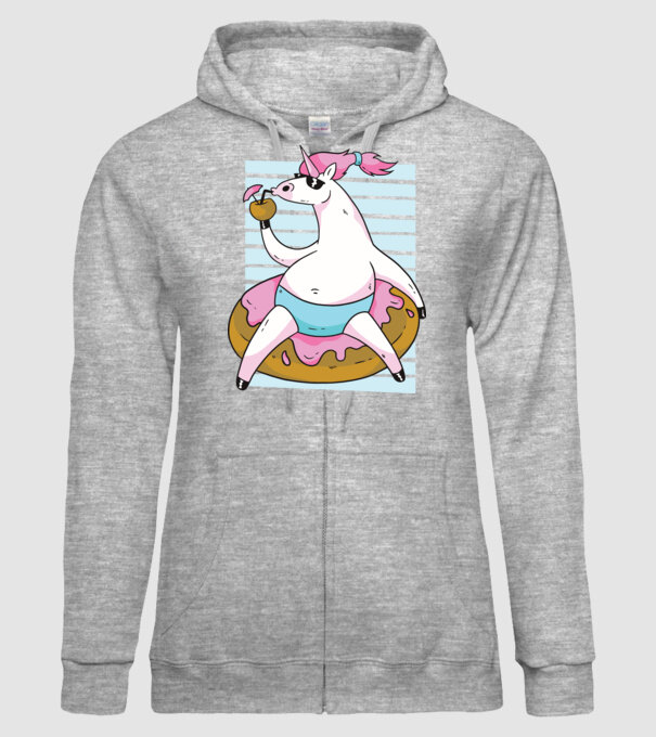 Unicorn în vacanță model gri pe tricou