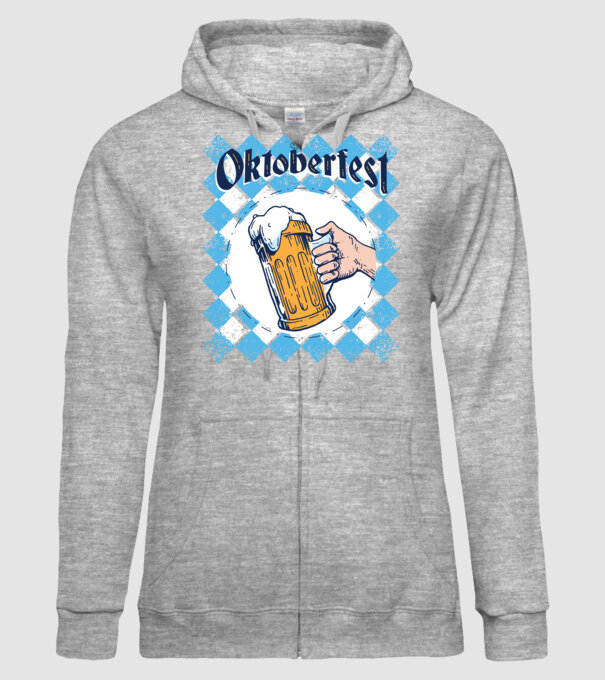 Tricou cu bere Oktoberfest model gri pe tricou