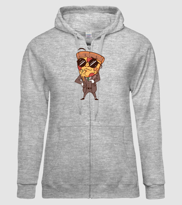 Agent de pizza în Costum model gri pe tricou