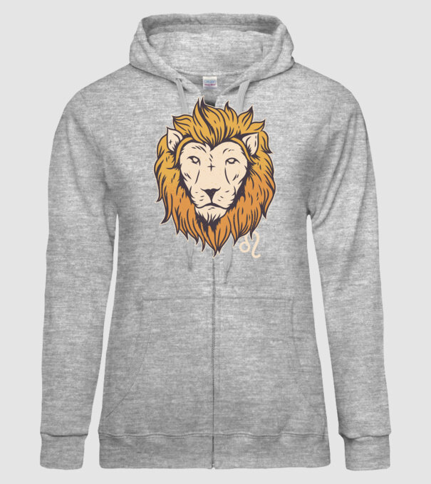 Lion head Horoscope model gri pe tricou