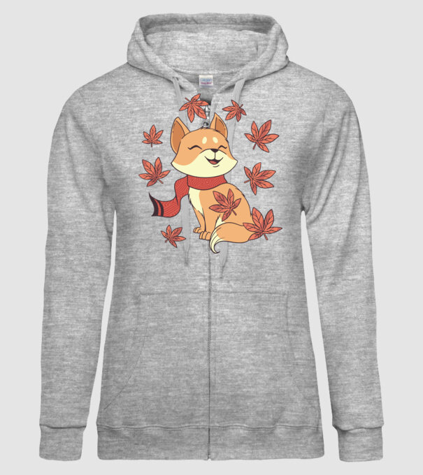 Pisică Toamna model gri pe tricou
