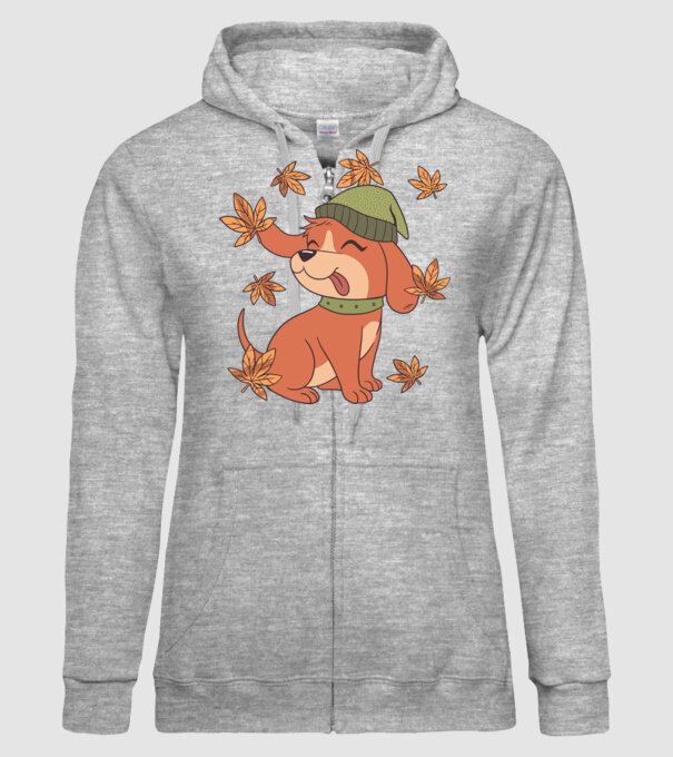 Câine Toamna model gri pe tricou