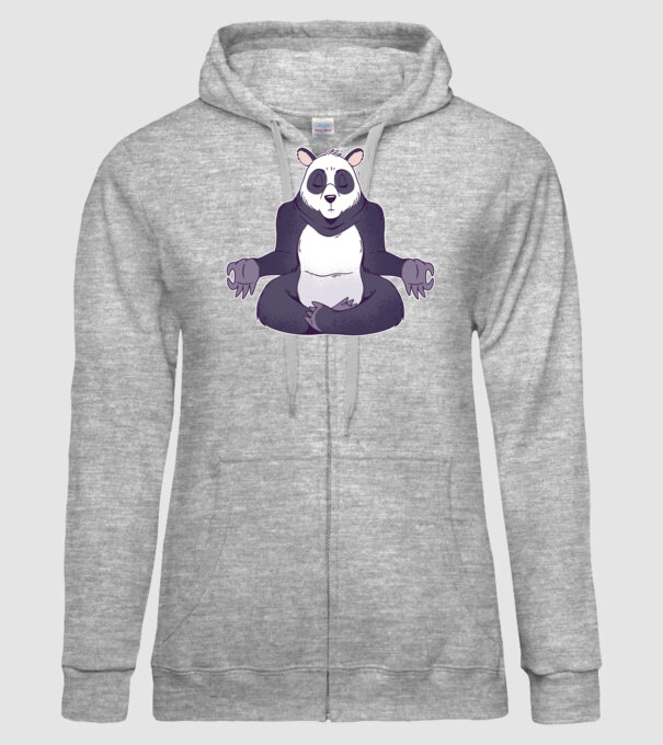 Panda Meditație model gri pe tricou