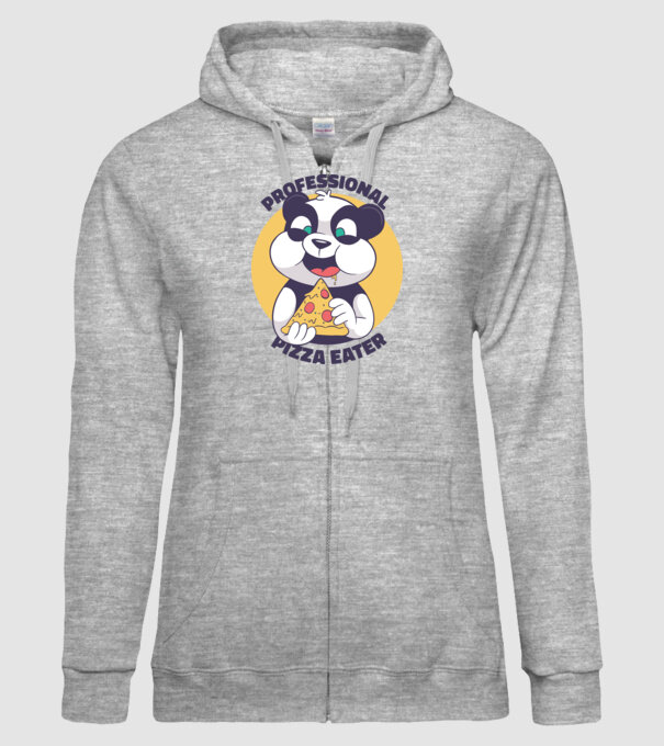 Panda Pizza model gri pe tricou