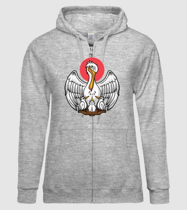 Familie Pelican model gri pe tricou