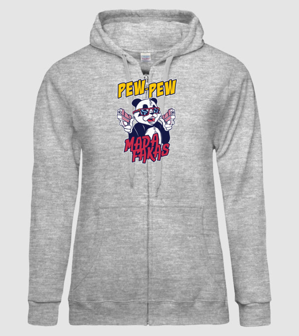 Pew Pew Pew Madafakas Panda model gri pe tricou