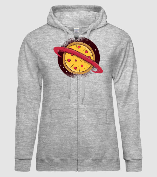 Pizza Planetă model gri pe tricou