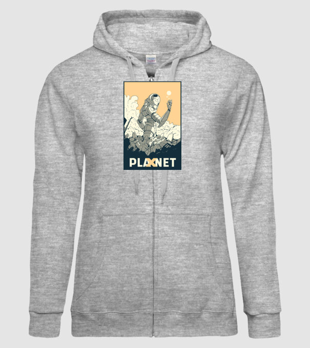 Planet X model gri pe tricou