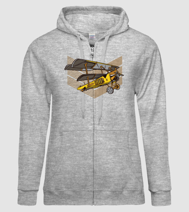 Avion cu elice model gri pe tricou