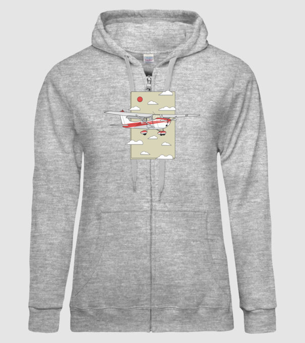 Avion cu elice model gri pe tricou