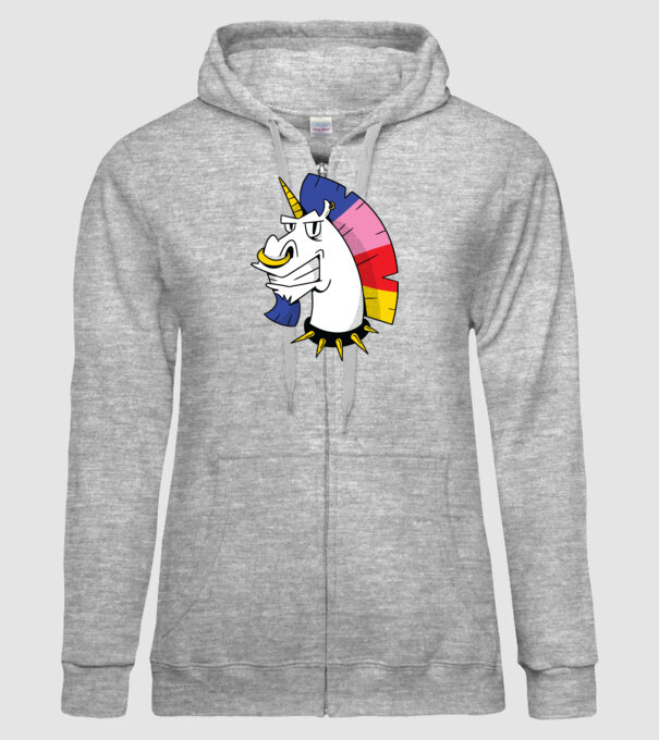Punk unicorn model gri pe tricou