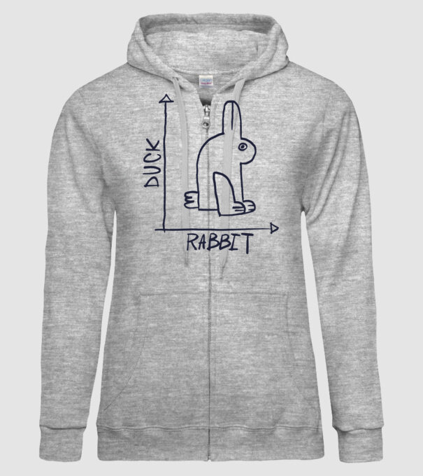Rabbit vs Duck - Iepure sau Rață model gri pe tricou
