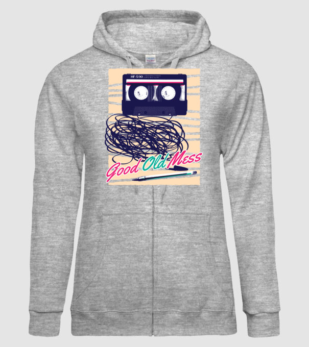 Vremuri bune și vechi Casetă model gri pe tricou