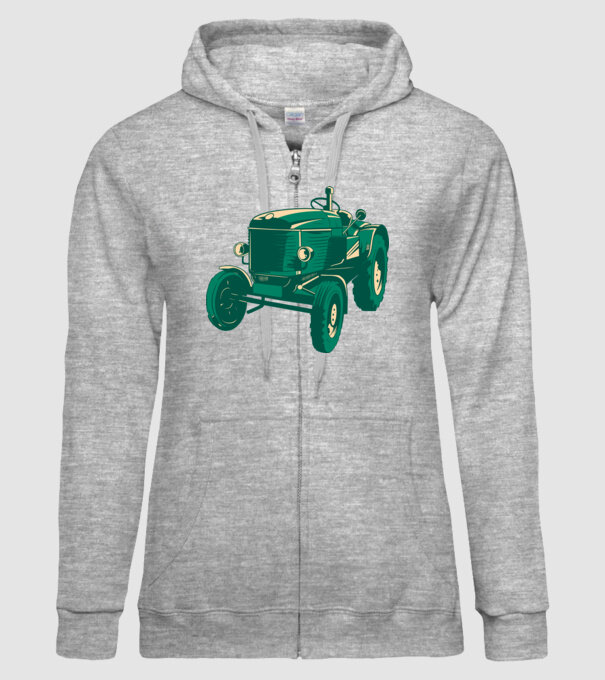 Tractor vechi model gri pe tricou