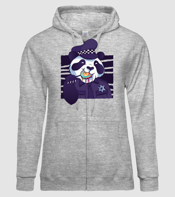 Panda polițist cu acadea model gri pe tricou