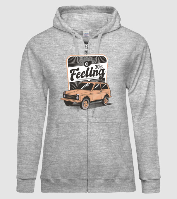 Mașină Retro anii 70 Lada Niva model gri pe tricou