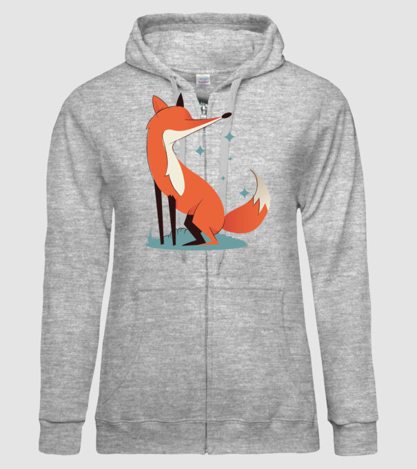 Vulpe model gri pe tricou
