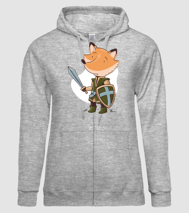 Vulpe Cavaler model gri pe tricou