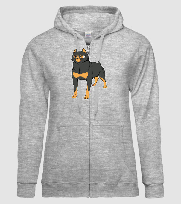 Rottweiler pisică model gri pe tricou