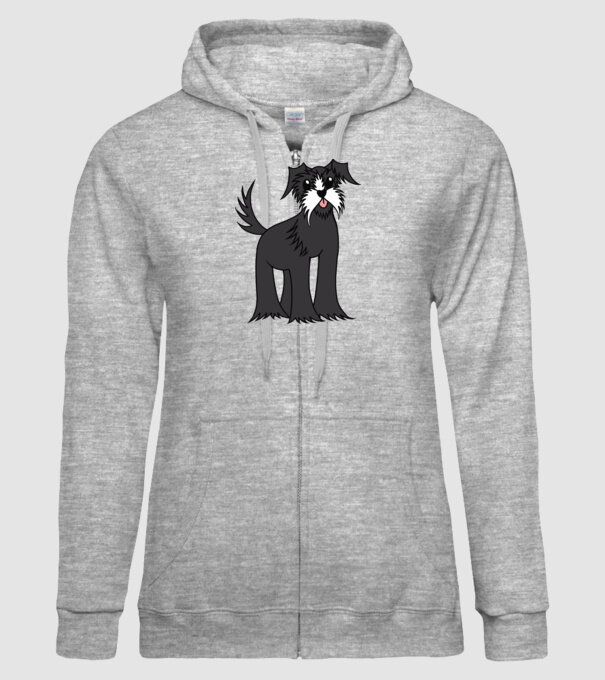 Desen Schnauzer model gri pe tricou