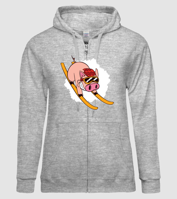 Porcușor schior model gri pe tricou