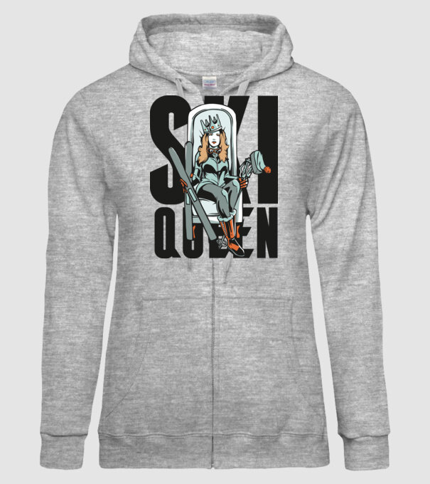 Ski Queen - Regină schioară model gri pe tricou