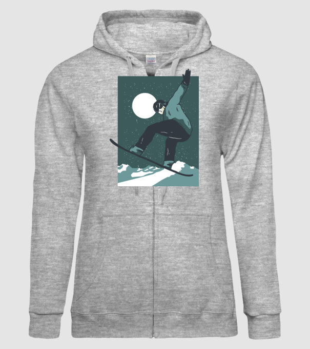 Săritură Snowboard model gri pe tricou