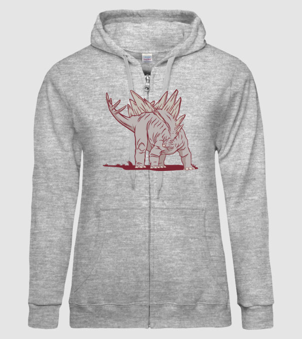 Stegosaurus dinozaur model gri pe tricou