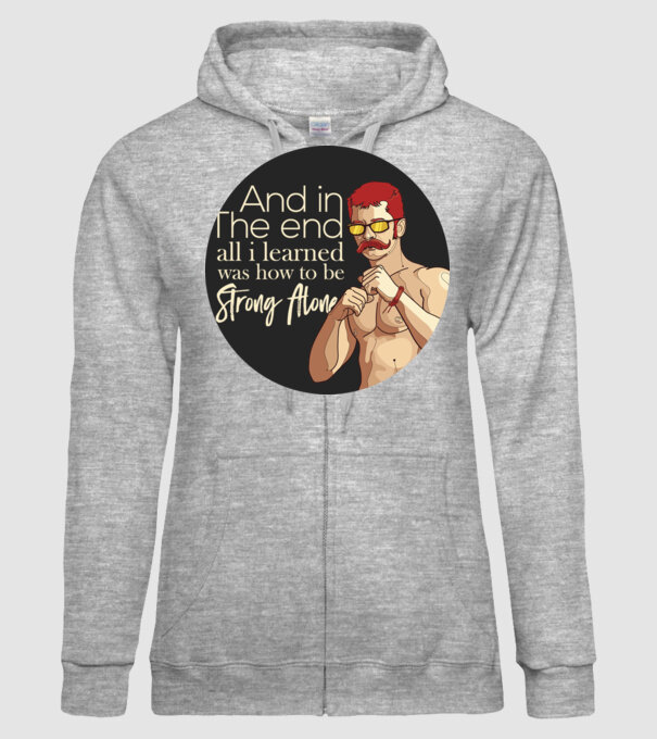 Strong alone model gri pe tricou